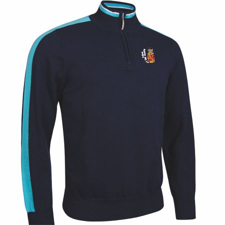 Troon - Zip Neck Stripe Sleeve Sweater Personalised Troon - Zip Neck Stripe Sleeve Sweater